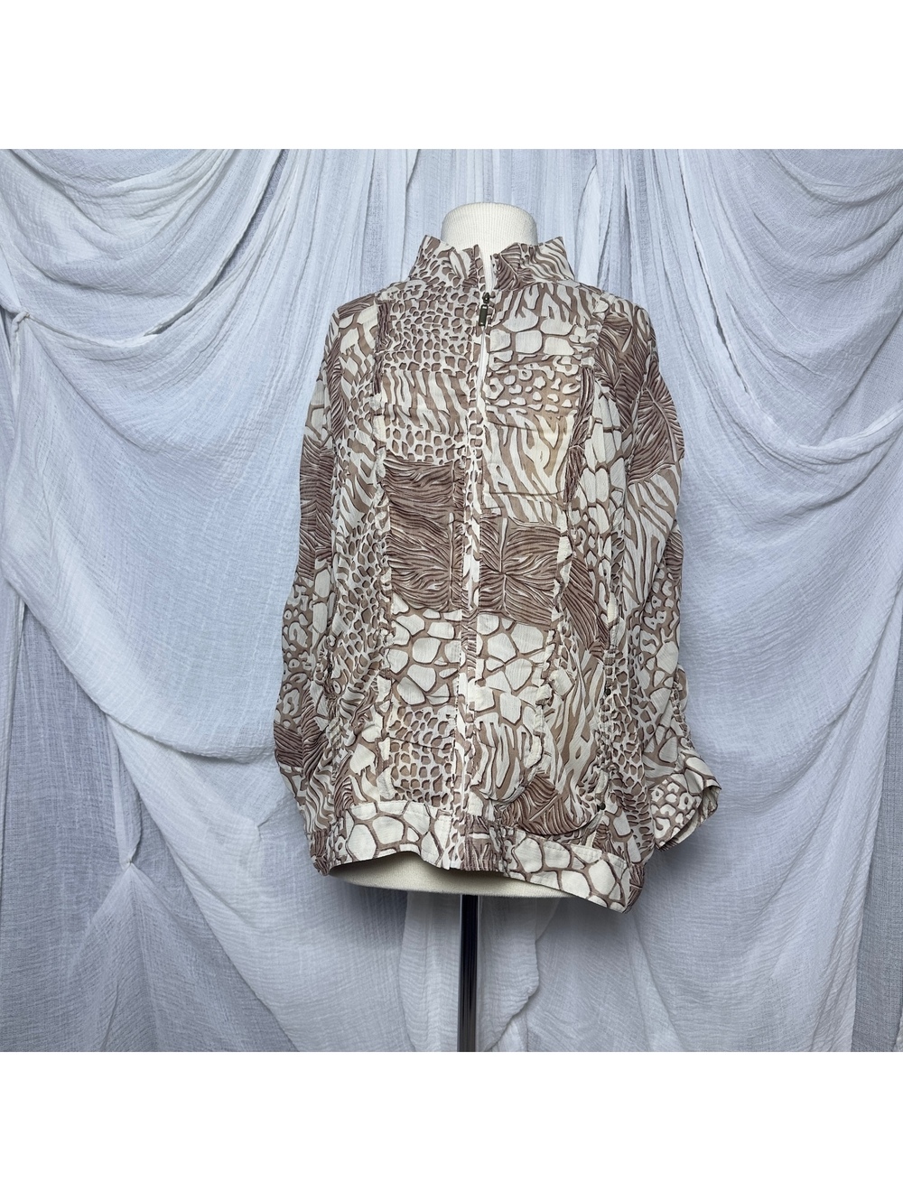 Vintage Sheer Brown Animal Print Jacket